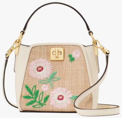 Kate Spade Phoebe Straw & Leather Mini Top Handle Crossbody Bag KL044 NWT $339 - Image 1 of 4