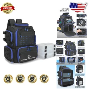 Heavy-Duty Fishing Tackle Backpack with Smartphone Compartment and Rain Cover - Picture 1 of 8