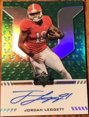 2017 Leaf Valiant Autograph Jordan Leggett #BA-JL1 Clemson Tigers #’d 46/50 - Image 1 of 2