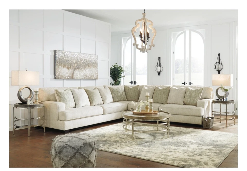 Ashley - Sofá seccional grande blanco 3 piezas salón (The Rawcliffe) Foto 1 de 4