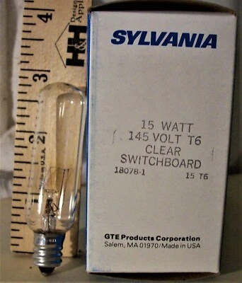 Sylvania 18078 Light Bulb Lamp 15T6 145V Box Of 10 Candelabra Screw Base NEW . - Image 1 of 4