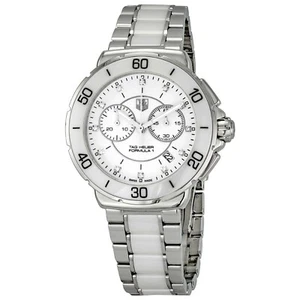 RELOJ CRONÓGRAFO TAG HEUER FORMULA 1 CAH1211.BA0863 CERÁMICA BLANCA DIAMANTE CUARZO - Imagen 1 de 10