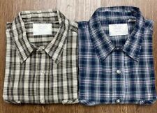 Vintage 80’s Sears Perma Prest Men’s 2XL Tall 50/50 Blend Flannel Shirt Lot of 2