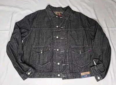Coogi Down Under Blue Australia Black Denim Jacket Men's Size 4X - Image 1 of 4