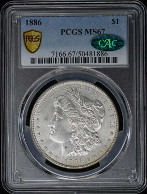 1886 $1 Morgan Dollar PCGS MS67 (CAC) - Image 1 of 2