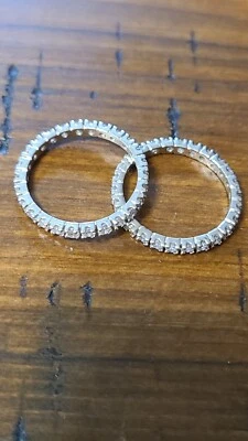 Costume Jewelry Matching Wedding Band Style Rings - Image 1 of 3