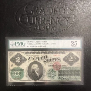 1862 $2 Legal Tender Fr#41 Series 158 pp C PMG25 - Picture 1 of 7