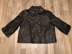 Avanti Woman Soft, Genuine Leather Jacket, Black, Size Large, Leather Bow Detail - Picture 1 of 3