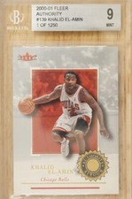 2000-01 Fleer Authority #139 Khalid El-Amin 1/1250 Beckett 9 Mint Chicago Bulls