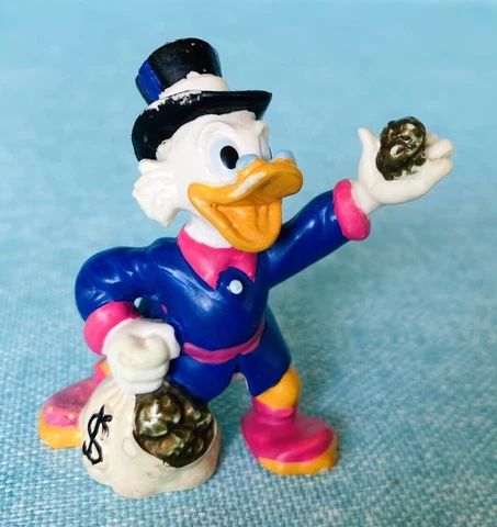 Vtg DuckTales Scrooge McDuck PVC Figure Disney Applause 1986 Money Bag Coins Cover