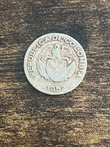 1952 Columbia Diez Centavos 10 Cent Actual Coin TK9598* - Picture 1 of 3