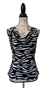 Calvin Klein Women's Blouse Zebra Print Sleeveless Size Small - Picture 1 of 5