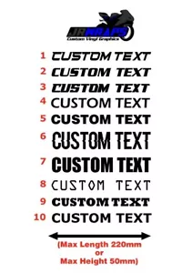 (X2) Calcomanías de pegatinas de vinilo personalizadas - texto con letras barco moto acuática coche cámper nombre - Imagen 1 de 3