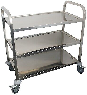 Commercial Stainless Steel 30 X16   3 Shelf Utility Kitchen Metal Cart On Wheels • 119.50$