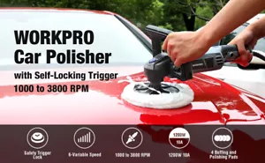 WORKPRO 3800PRM 7" Electric 6 Variable Speed Car Polisher Machine Buffer Sander - Picture 1 of 10
