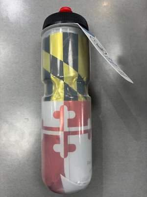 Maryland Pride Breakaway 24oz Insulated Bike Water Bottle w/ Surge Valve Flag - Image 1 of 2