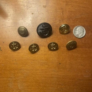 LOT VINTAGE ANCHOR BUTTONS, US NAVY AND CIVILIAN * - Picture 1 of 2