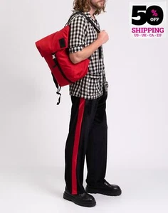 RRP €345 NEIL BARRETT Flap Backpack Large Lightning Bolt Patch Made in Italy - Picture 1 of 11