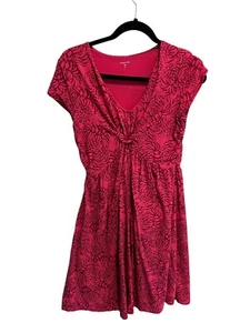 GARNET HILL Womens Dress Pink GARDEN PARTY Jersey Knit Short Sleeve Sz 6 - Picture 1 of 5