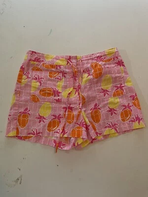 Винтажные шорты Lilly Pulitzer для девочек 14 бермудские розовые испанские плитки франсин ананас - Изображение 1 из 3