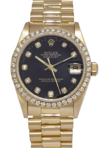 Rolex Datejust President 18k Yellow Gold Diamond Dial/Bezel 31mm Watch '85 68288 - Picture 1 of 11