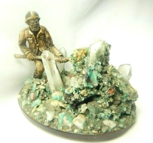 Colombian Emerald Miner Natural Rough Mineral Beryl and Quartz 259 Grs Muzo Mine - Picture 1 of 12