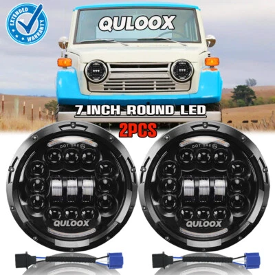 Pair 7inch Round Led Headlights for TOYOTA LAND CRUISER FJ40 FJ60 J80 1965-1985 - Image 1 of 4