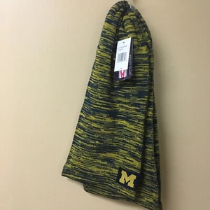 NUOVA Sciarpa Infinity University of Michigan Wolverines Forever Maglia Blu Giallo - Foto 1 di 4