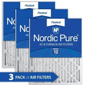 Nordic Pure 18 in. x 20 in. x 2 in. Allergen Pleated MERV 12 Air Filter (3-Pack) - Picture 1 of 3
