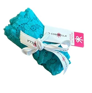Cosabella Never Say Never Cozie Relaxed Thong Panty OS Babylon Blue Lace Stretch - Picture 1 of 3