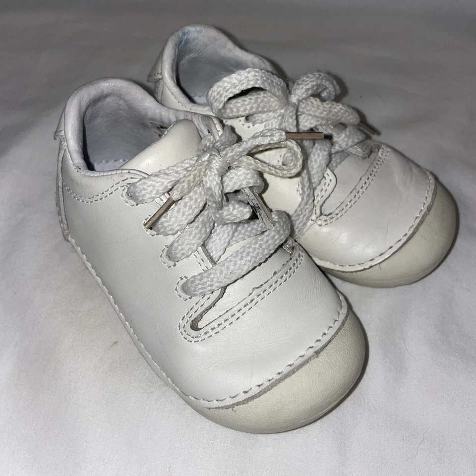 Stride Rite Freddie Blanco Zapatillas Zapatos Bebé Niño Talla 6M Cuero Foto 1 de 4