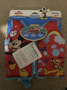 NEW Disney Junior Mickey Mouse Swim Vest Life Jacket Small/Medium S/M 40 lbs - Picture 1 of 6