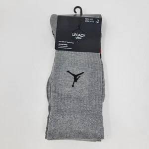 Confezione 2 Calze Air Jordan Legacy Crew - Grigio - Uomo Large 8 - 12 Donna 10 - 13 - Foto 1 di 3