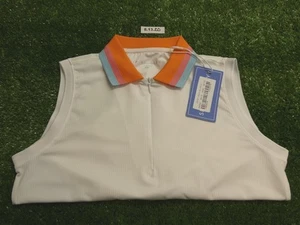 NEW Sport Haley Womens Monroe Sleeveless Polo Golf Shirt White Extra Small - Picture 1 of 2