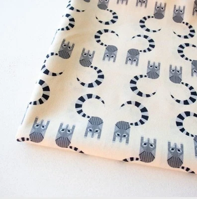 Charley Harper•Canyon County•Canyon Ringtail, Ringtails Fabric•1yd•BTY•Organic!  - Image 1 of 3