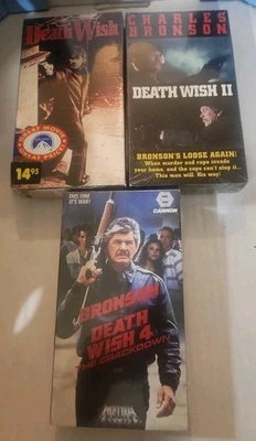 Death Wish vhs 1, 2 & 4 vintage 80s action Star Charles Bronson VHS Movie Sealed - Image 1 of 4