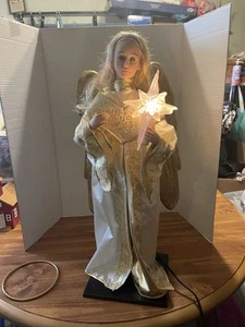 Vintage HOLIDAY CREATIONS 1999 Angelo di Natale animato 25" stella illuminata con scatola - Foto 1 di 14