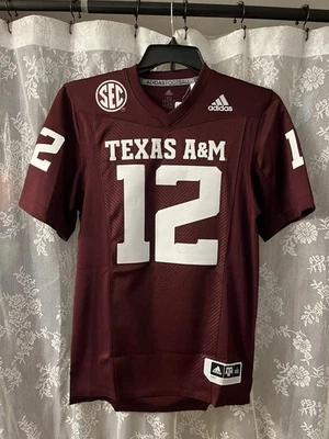 Camiseta de fútbol americano universitario Texas A&M con parche de la SEC de Adidas, para hombre talla XS #12 Foto 1 de 4