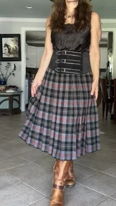 VTG Women’s Pendleton Pure Virgin Wool Pleated Plaid Skirt Sz 4P Academia 90’s - Picture 1 of 15