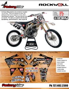 2004-2009 HONDA CRF 250 Rockwell Motocross Graphics Dirt Bike Decal Sitcker Kit - Picture 1 of 2
