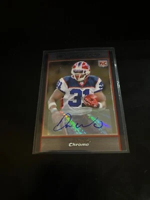 Dwayne Wright 2007 Bowman Chrome Auto RC Bills BC99 - Image 1 of 2