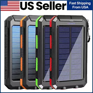 Solar Power Bank Charger USB Portable Charger Power Bank For Cell Phone - Picture 1 of 16