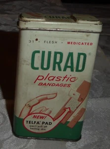 Vintage Metall Curad Kunststoff Bandagen Dose - Bild 1 von 8