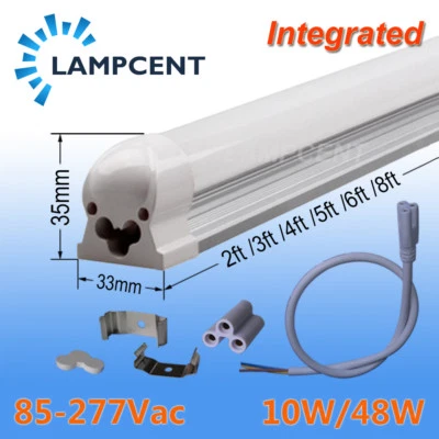 4PCS T8 Integrated 2,3,4,5,6,8FT LED Tube Linkable Bulb LED Shop Light Fixture - Image 1 of 4