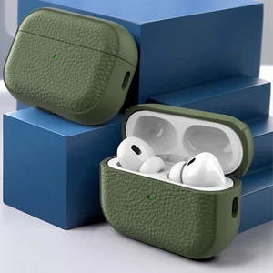Custodia in pelle PU per AirPods Pro 2a/1a 3a 4a generazione full cover anteriore LED visibile - Foto 1 di 16