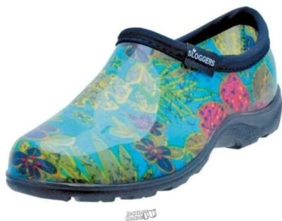 Principle Plastics Sloggers Womens Water Shoe Garden Blue Print Size 8 Gardening - Image 1 of 2