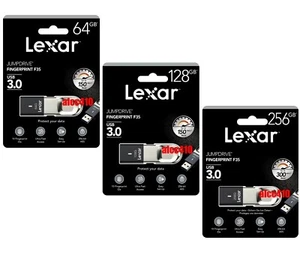 Lexar JumpDrive Fingerprint F35 32GB 64GB 128GB 256GB USB 3.0 Flash Drive AU - Picture 1 of 5
