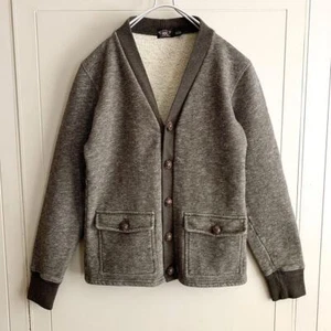 RRL RALPH LAUREN Vintage style sweatshirt Shawl cardigan Grey Y24M12D11 #3 - Picture 1 of 12