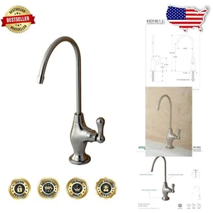 Elegant Brushed Nickel Water Filtration Faucet - Single Handle Gooseneck Design - Picture 1 of 7
