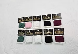 J&P Coats Embroidery Floss Cards Lot 10 Black Pink Burgundy Sage Green Cotton - Picture 1 of 6